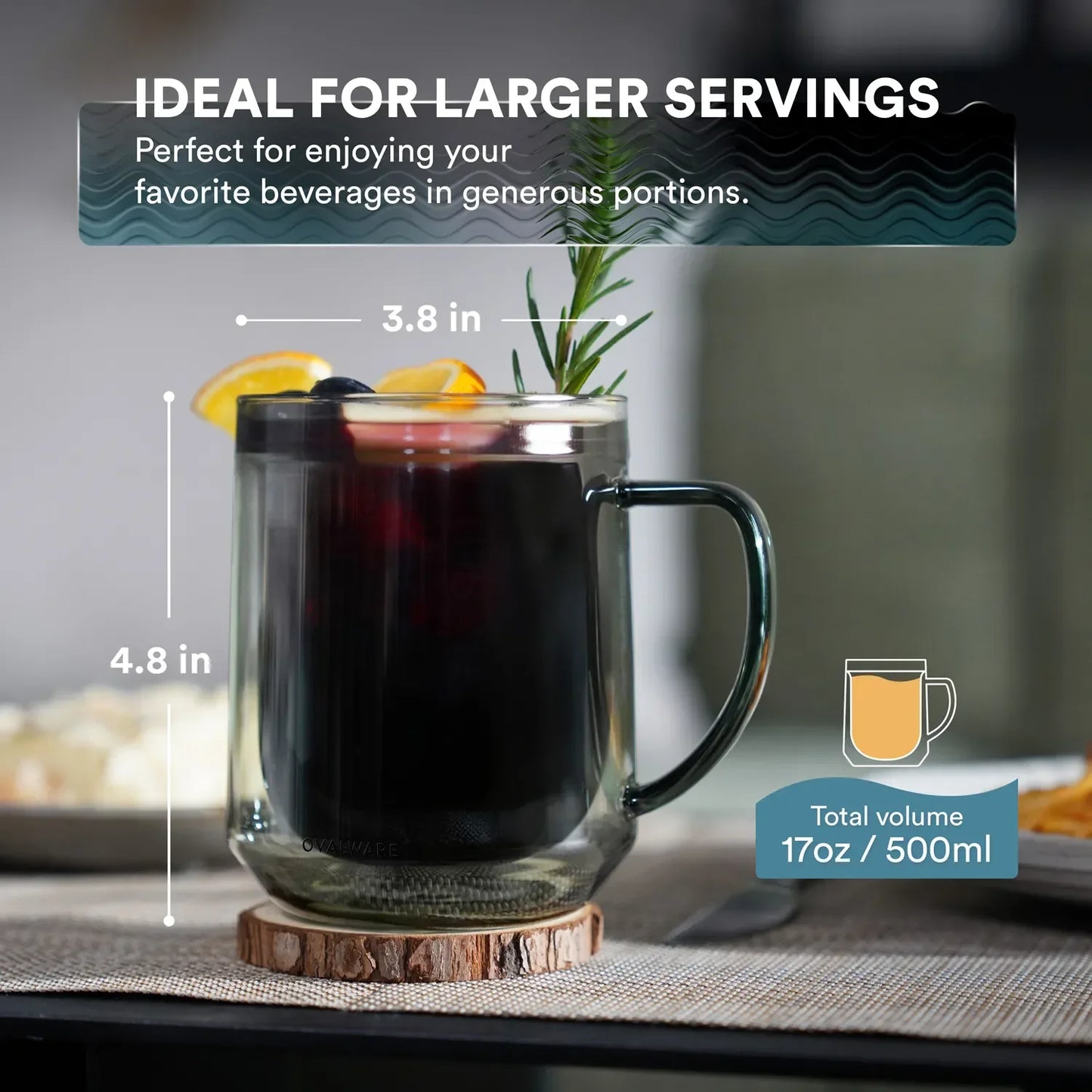 Double Wall Mug 17oz (Set of 2)